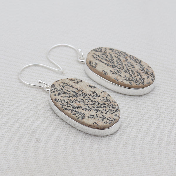 Russian Dendritic Silver Earrings