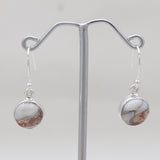 Orange Spiny Oster Silver Earrings