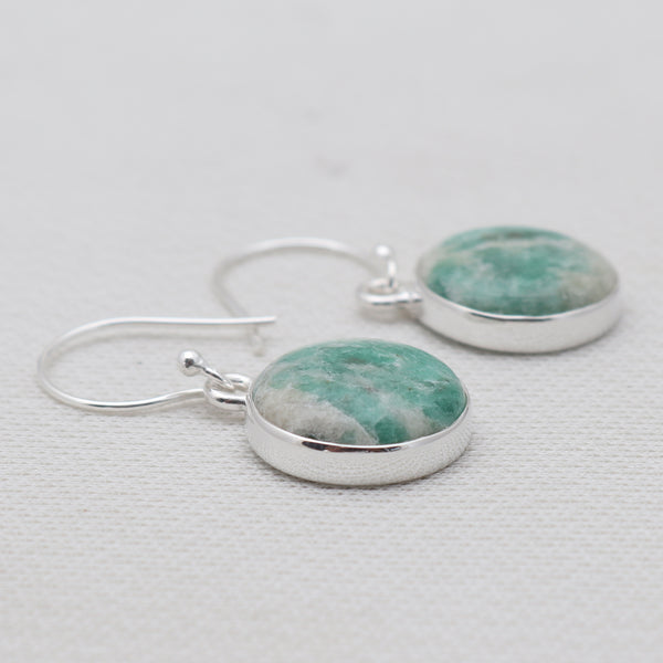 Glacier Green Emerald Silver Earrings