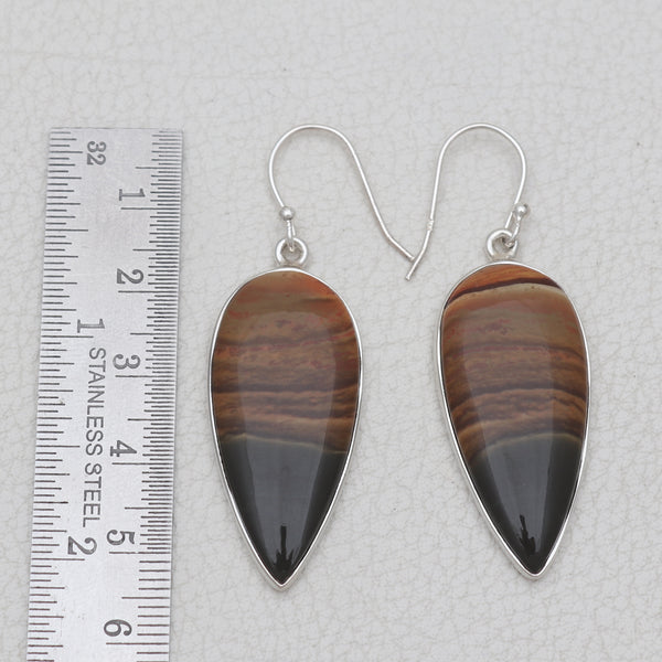 Polychrome Jasper Silver Earrings