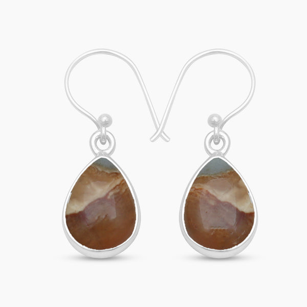Polychrome Jasper Silver Earrings