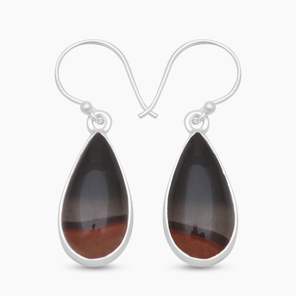 Polychrome Jasper Silver Earrings