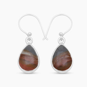 Polychrome Jasper Silver Earrings