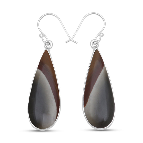 Polychrome Jasper Silver Earrings