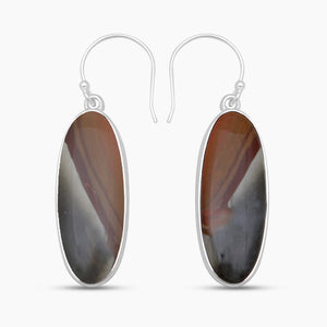 Polychrome Jasper Silver Earrings