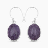 Charoite Silver Earrings