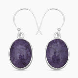 Charoite Silver Earrings