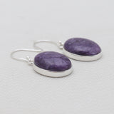 Charoite Silver Earrings