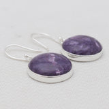 Charoite Silver Earrings