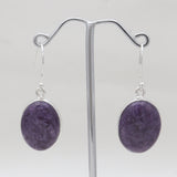 Charoite Silver Earrings