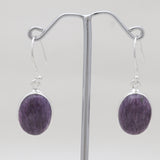 Charoite Silver Earrings