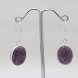 Charoite Silver Earrings