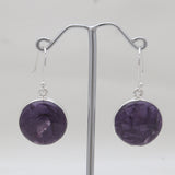 Charoite Silver Earrings