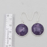 Charoite Silver Earrings