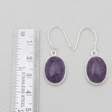 Charoite Silver Earrings
