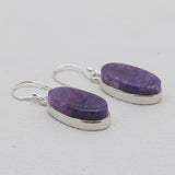 925 Sterling Silver Charoite Earrings
