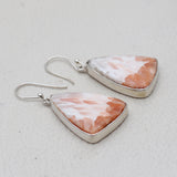 Pink Scolecite Silver Earrings