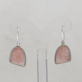 Pink Scolecite Silver Earrings