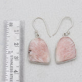 Pink Scolecite Silver Earrings