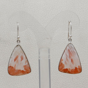 Pink Scolecite Silver Earrings