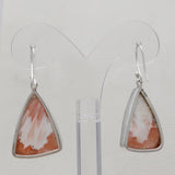 Pink Scolecite Silver Earrings