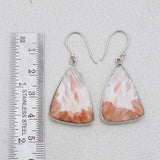 Pink Scolecite Silver Earrings