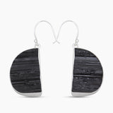Black Tourmaline Silver Earrings