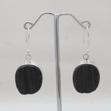 Black Tourmaline Silver Earrings