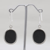 Black Tourmaline Silver Earrings