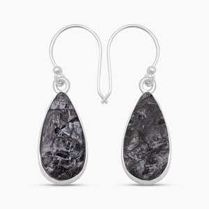 925 Sterling Silver Shunite Earrings
