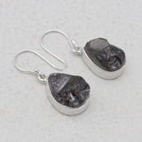 925 Sterling Silver Shunite Earrings
