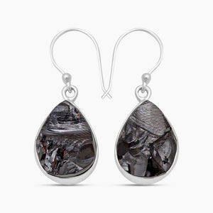 925 Sterling Silver Shunite Earrings