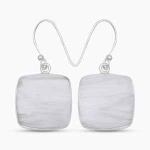 Scolecite Silver Earrings