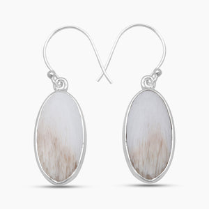 Scolecite Silver Earrings