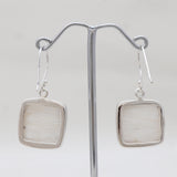 Scolecite Silver Earrings