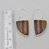 925 Sterling Silver Tiger Eye Earrings