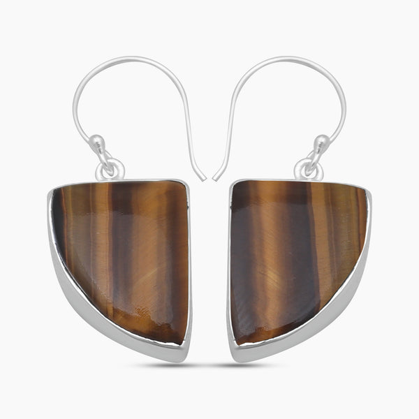 925 Sterling Silver Tiger Eye Earrings