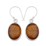 Tiger Eye Silver Earrings