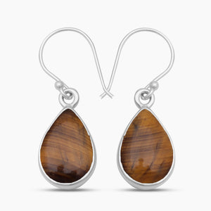 Tiger Eye Silver Earrings