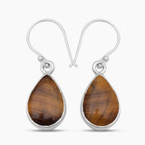 Tiger Eye Silver Earrings