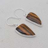 925 Sterling Silver Tiger Eye Earrings