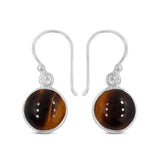 Tiger Eye Silver Earrings