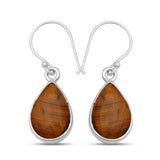 Tiger Eye Silver Earrings