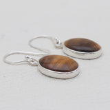 Tiger Eye Silver Earrings