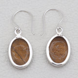Tiger Eye Silver Earrings