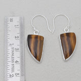925 Sterling Silver Tiger Eye Earrings