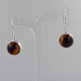 Tiger Eye Silver Earrings