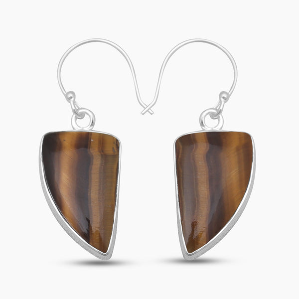 925 Sterling Silver Tiger Eye Earrings