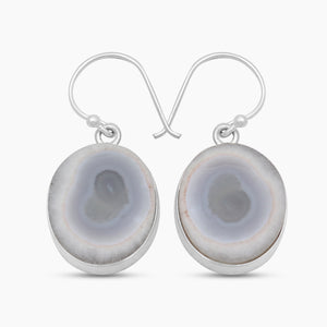 Solar Ice Quartz Silver Earrings