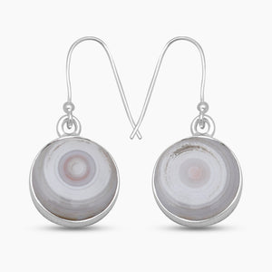 Solar Ice Quartz Silver Earrings